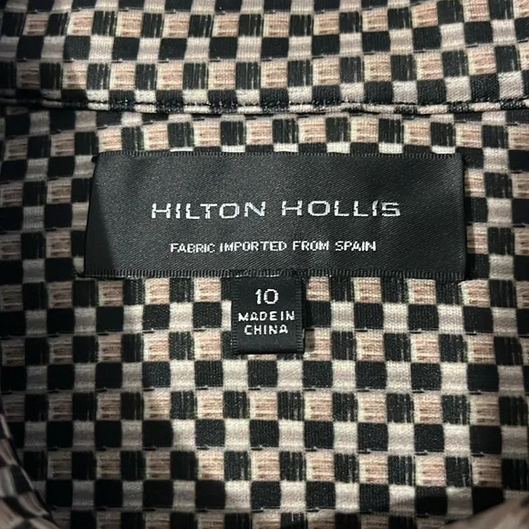 Hilton Hollis Check Squares Black and Tan Snap Jacket Size 10 - Picture 9 of 12